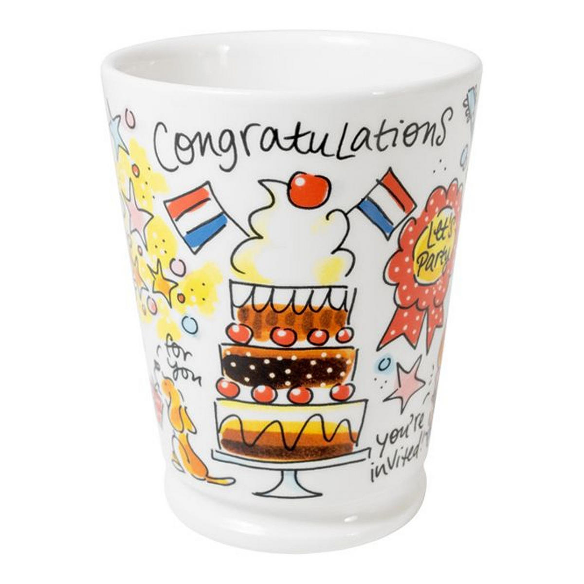 XL-BECHER Glückwunschparty in Bunt - 500 ml - Multicolor, Keramik (0.5L) - Blond Amsterdam