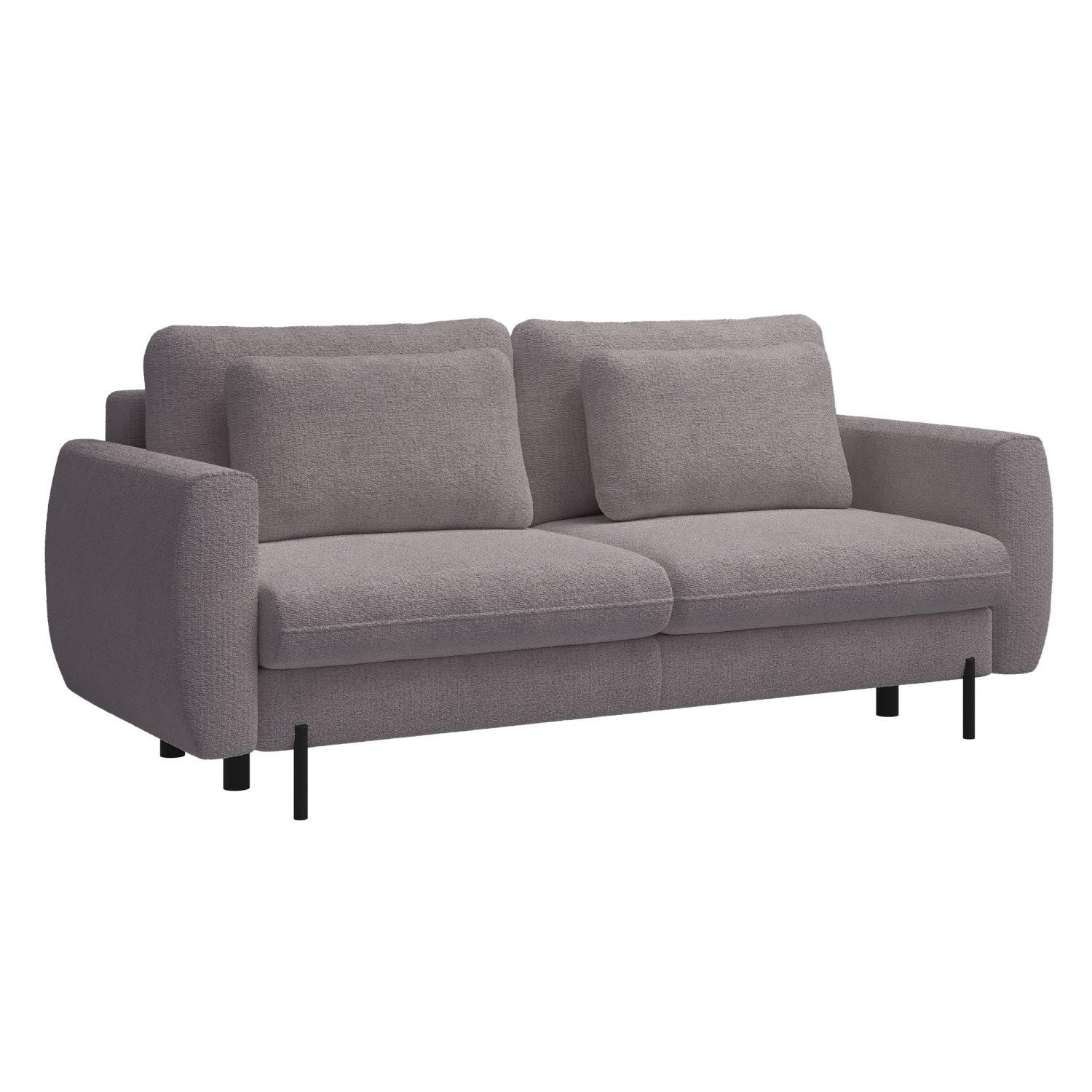 SOFA Rane greige mit Schlaffunktion - Taupe/Schwarz, Textil/Metall (236/90/102cm) - Selsey
