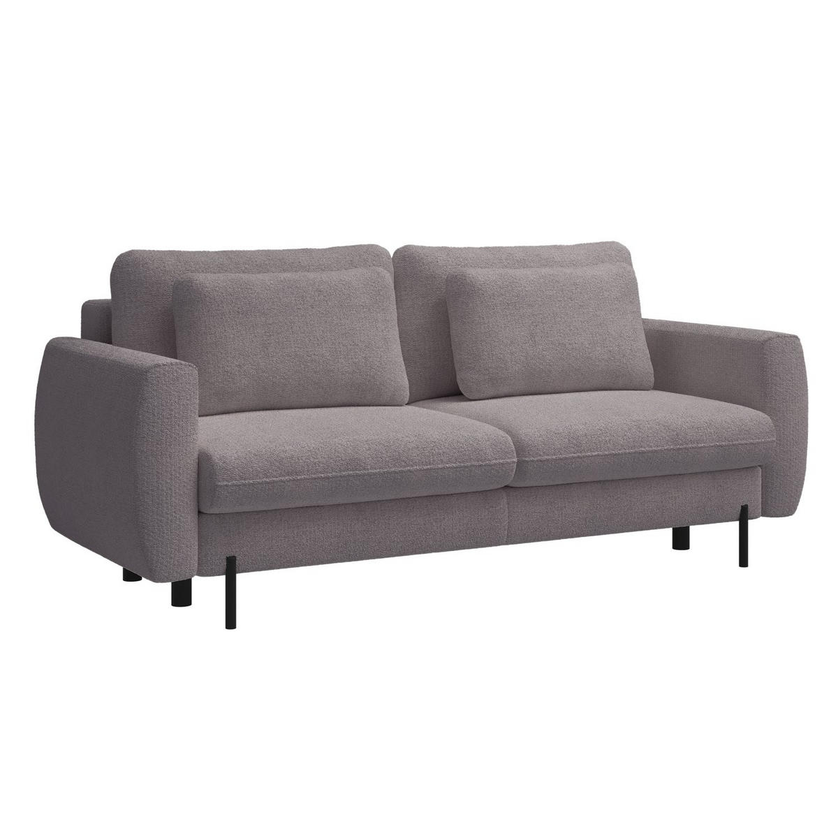 SOFA Rane greige mit Schlaffunktion - Taupe/Schwarz, Textil/Metall (236/90/102cm) - Selsey