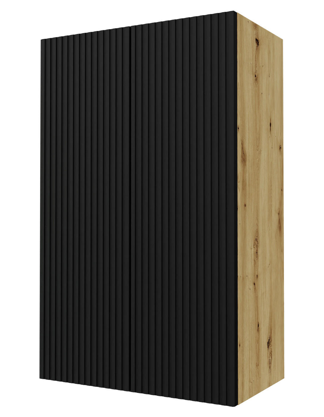 KÜCHENHÄNGESCHRANK Lamello W4/60 Schwarz Matt / Eiche Artisan 60 / 32,5 / 96cm - Eichefarben/Schwarz, Holz/Holzwerkstoff (60/96/32.5cm) - Feldmann-Wohnen