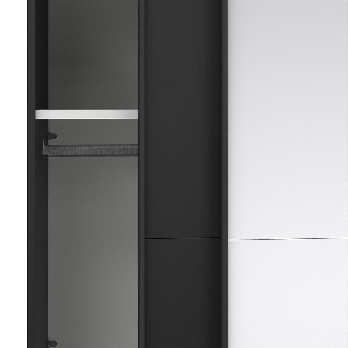 SCHIEBETÜRENSCHRANK, Catania, Schwarz, Holzwerkstoff, 119 x 67 x 201 cm - Schwarz, Holzwerkstoff (119/201/67cm) - ebuy24