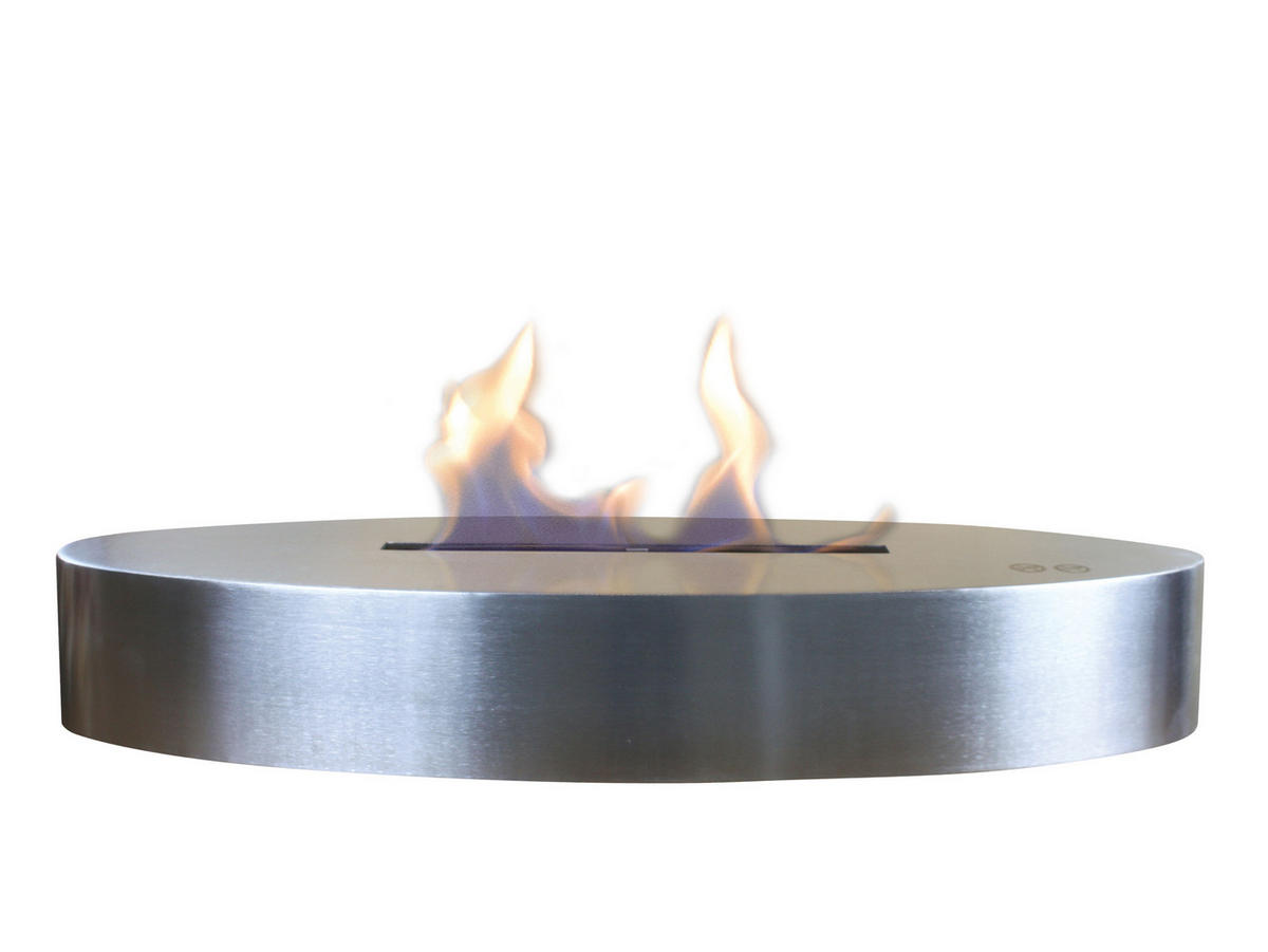 BIOETHANOL-KAMIN Silber Tischmodell inklusive 3 L Brennblock - Silberfarben, Glas (80/12/25cm) - Purline