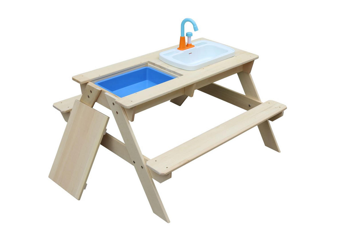KINDERSITZGARNITUR ROBIN Holz mit Matschtisch - Naturfarben, Holz - Coemo