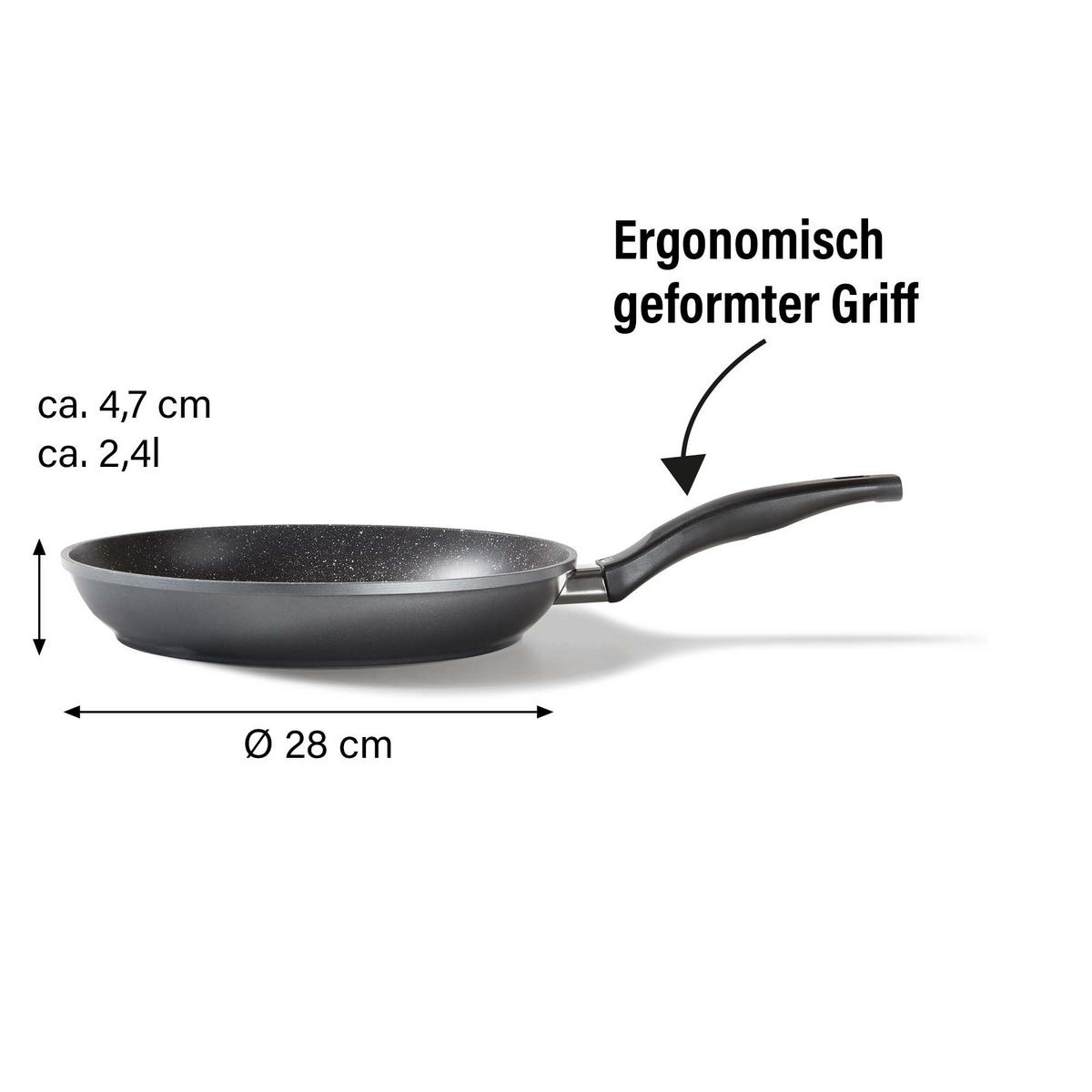 BRATPFANNE 28cm - Grau, Metall (28cm) - Stoneline