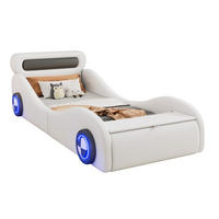 KINDERBETT 90x200cm in Form eines Autos，Weiß - Weiß, Textil (140/200cm) - KOMHTOM