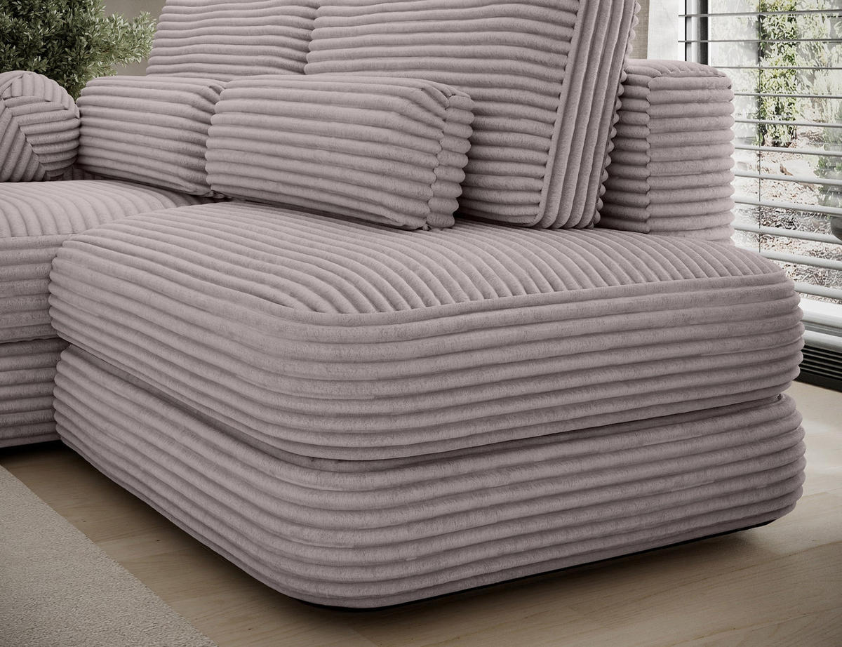 ECKSOFA RIPELI L-Form mit Schlaffunktion & Bettkasten – Modernes 3-Sitzer Sofa, Wellenfederung, 217 × 175 cm - Hellgrau/Schwarz, Kunststoff (217/175cm) - Wohnideebilder