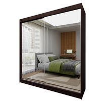 SCHWEBETÜRENSCHRANK BELLINA 200/216/61 cm 2-türig mit Spiegel Wengefarben - Wengefarben, Holzwerkstoff (200/216/61cm) - MASSENO