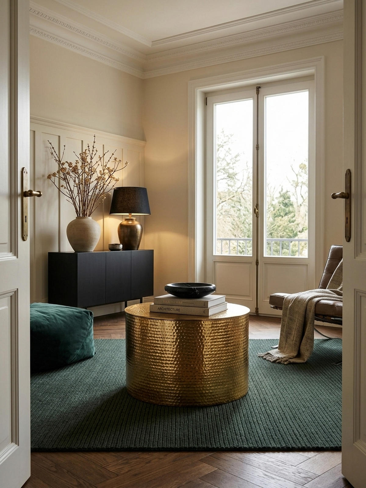 COUCHTISCH Orientstil Hammerschlag-Aluminium, Gold 61x61x40 cm - Goldfarben, Metall (61/61/40cm) - KADIMA DESIGN