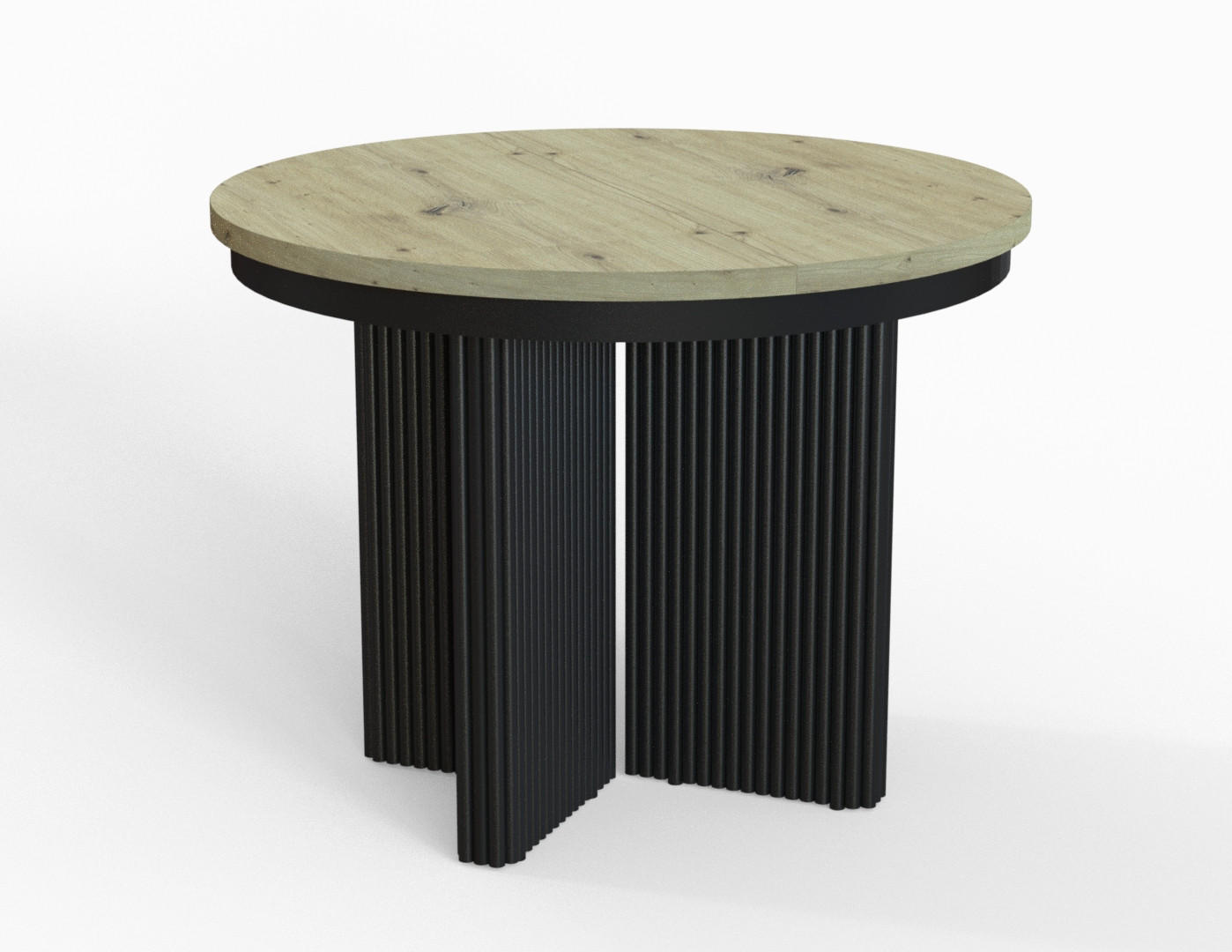 ESSTISCH TUBE X - Schwarz/Eiche Artisan, Holzwerkstoff/Metall (100/100/77cm) - Meblini