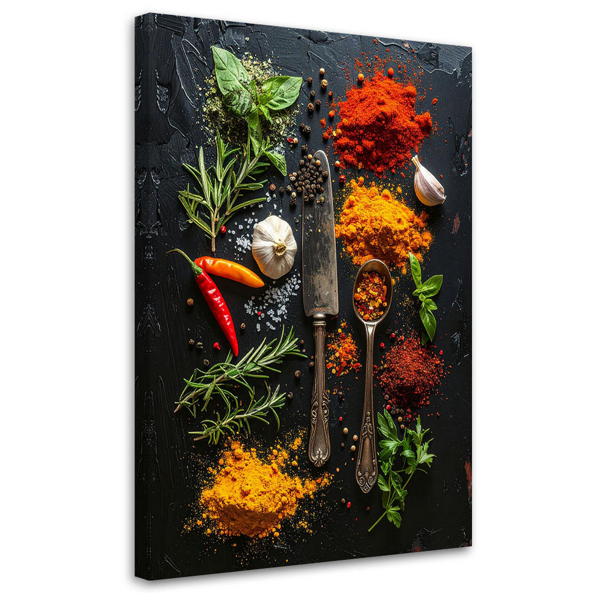 LEINWANDBILD Essen & Trinken 60x90cm - Multicolor, Textil (60/90cm) - Feeby