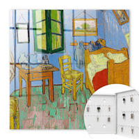 SCHLÜSSELBOX Weiß 30x30 cm – Türöffnung nach rechts - Gemütliches Zimmer - Blau, Metall (30/30/5cm) - TULUP