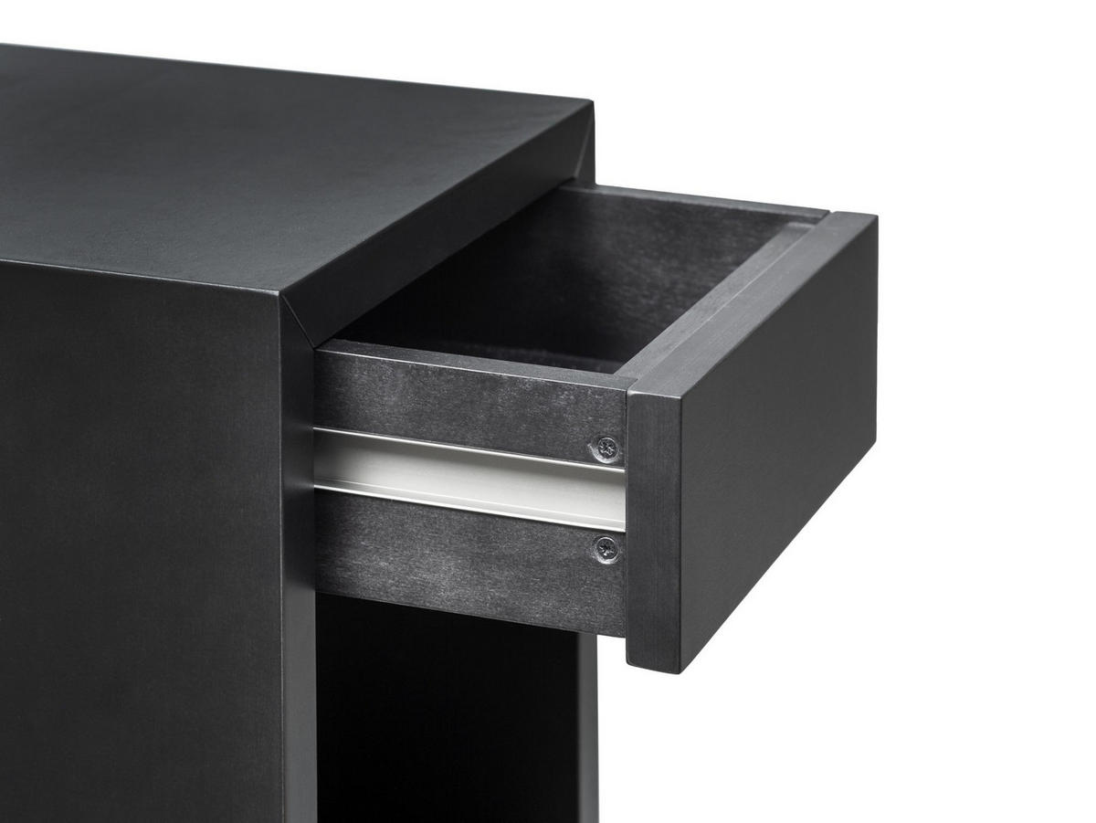NACHTTISCH Hugo 2er Set, schwarze Birke, 30/39/39 cm - Schwarz, Holz (39/39/30cm) - WOODEK