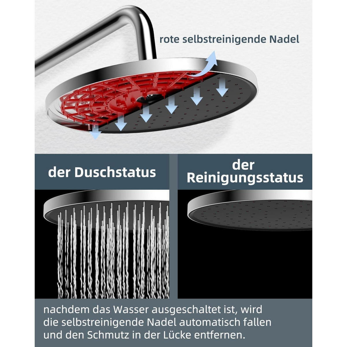 DUSCHKOPF Regendusche 25 cm Chrom/Schwarz - Multicolor, Metall (15/12.7/25cm)
