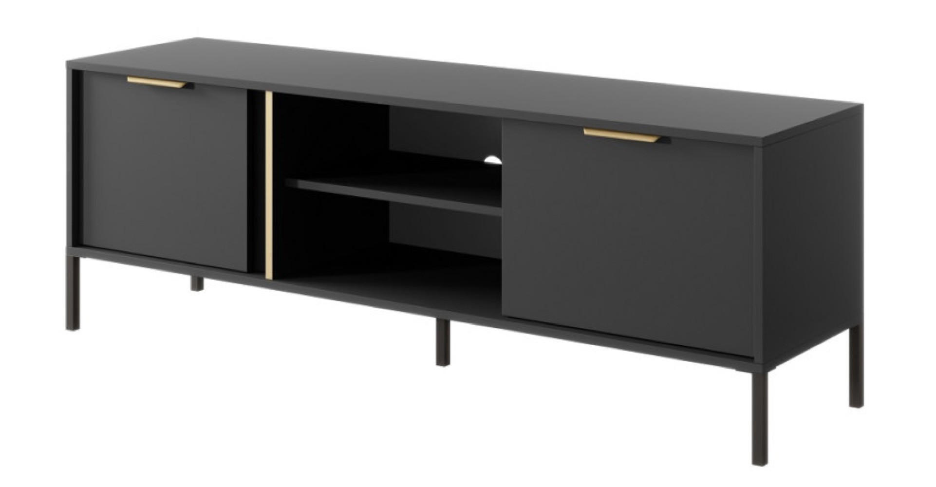 TV-LOWBOARD Anthrazit LARYSA G RTV-Schrank - Graphitfarben, Holzwerkstoff (153.1/53.4/39.5cm) - Sepro Meble