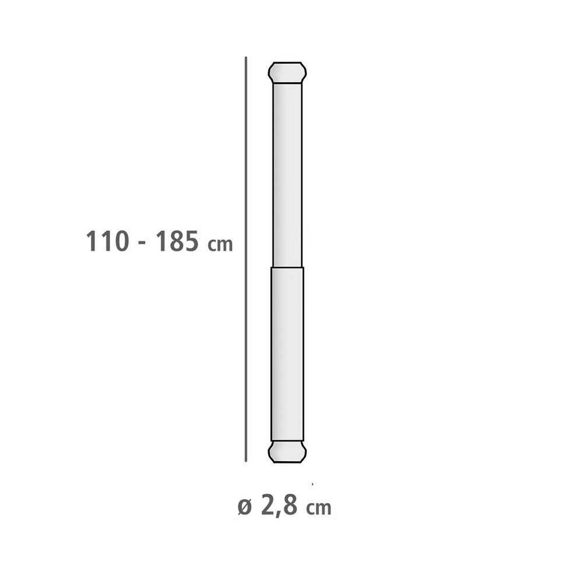 BRAUSESTANGE chrom Luz - Silberfarben, Metall (185cm) - Wenko