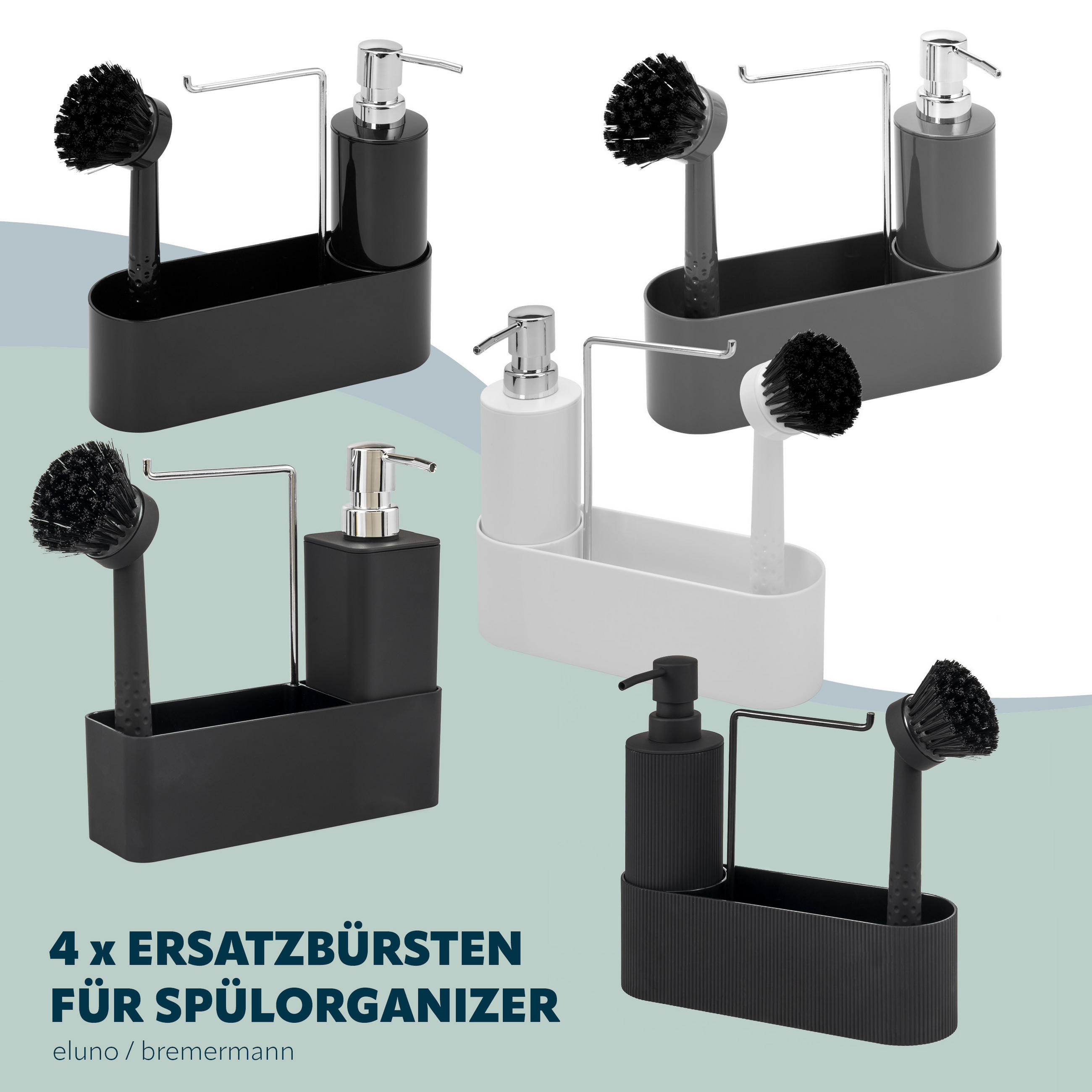 ERSATZBÜRSTEN 4er Set, schwarz - Schwarz, Kunststoff (5.8/5/3.95cm) - bremermann