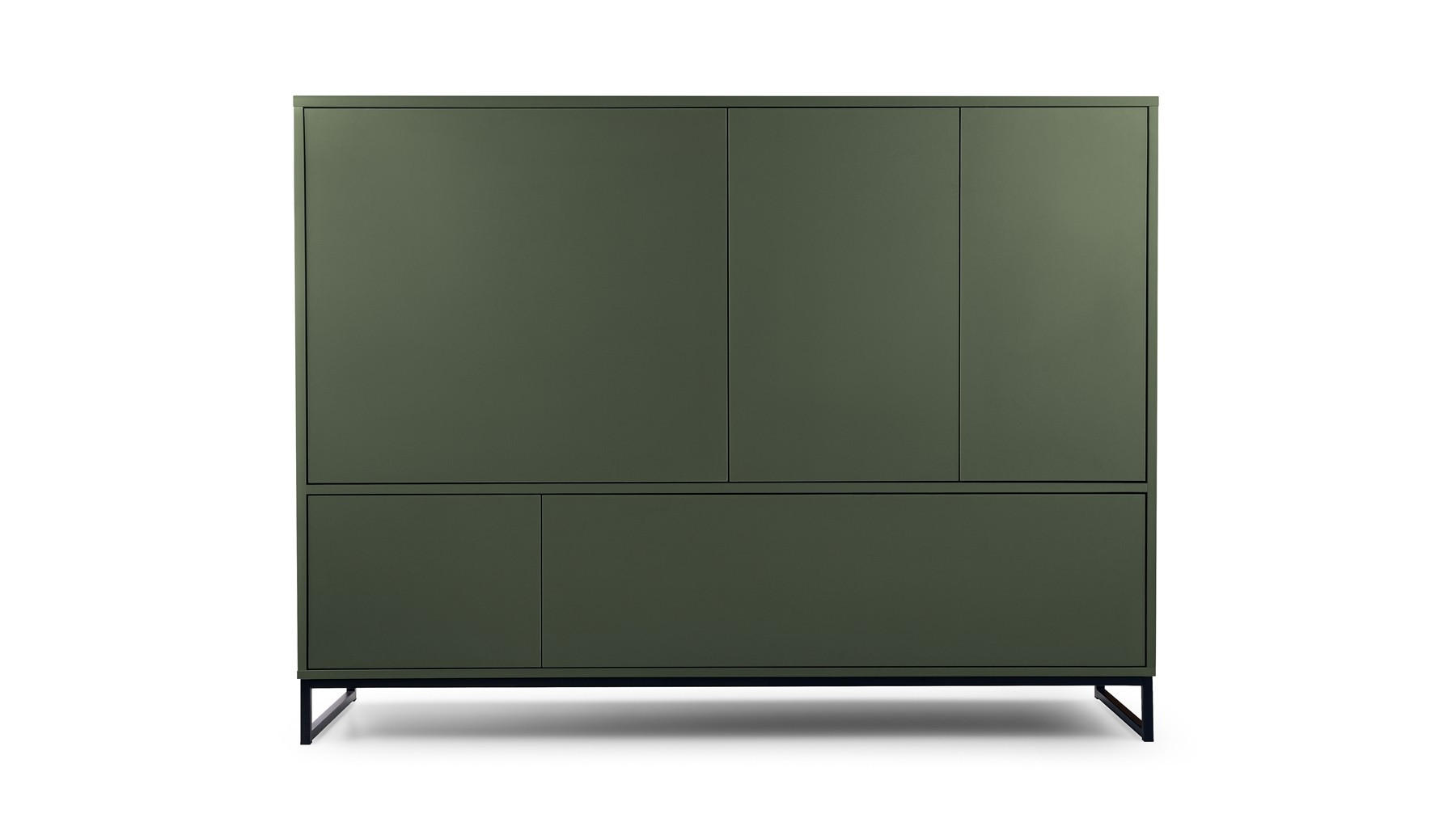 Thumbnail - Bettso Kommode, Grün, Holzwerkstoff, 8 Fächer, 160x120x45 cm, Wohnzimmer, Kommoden & Sideboards, Highboards
