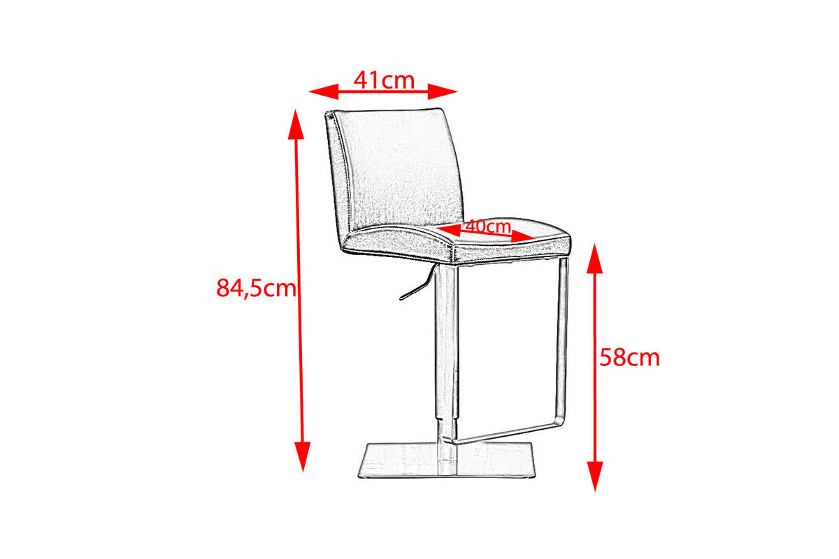 BARHOCKER FES Dunkelbraun Kunstleder - Dunkelbraun, Leder (42.5/85.5/51cm) - KAWOLA