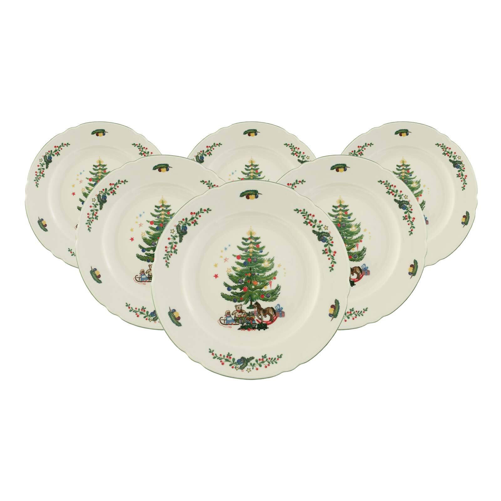 SPEISETELLER Marieluise Weihnachten weiß-grün ø 25,3 cm 6er Set - Weiß/Grün, Keramik (25.3cm) - Seltmann Weiden