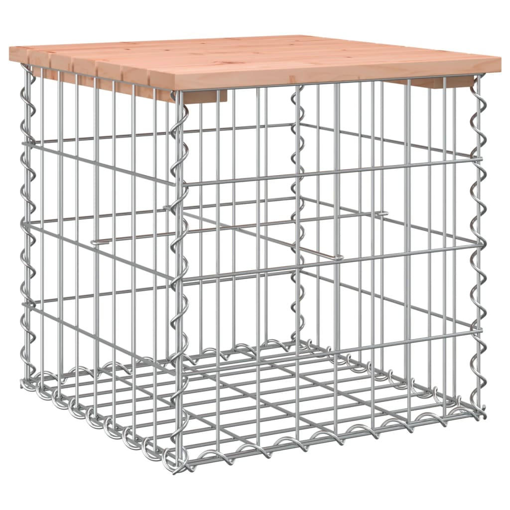 GARTENBANK aus Gabionen 43x44x42 cm Massivholz Douglasie - Braun, Holz (43/42/44cm) - furnicato