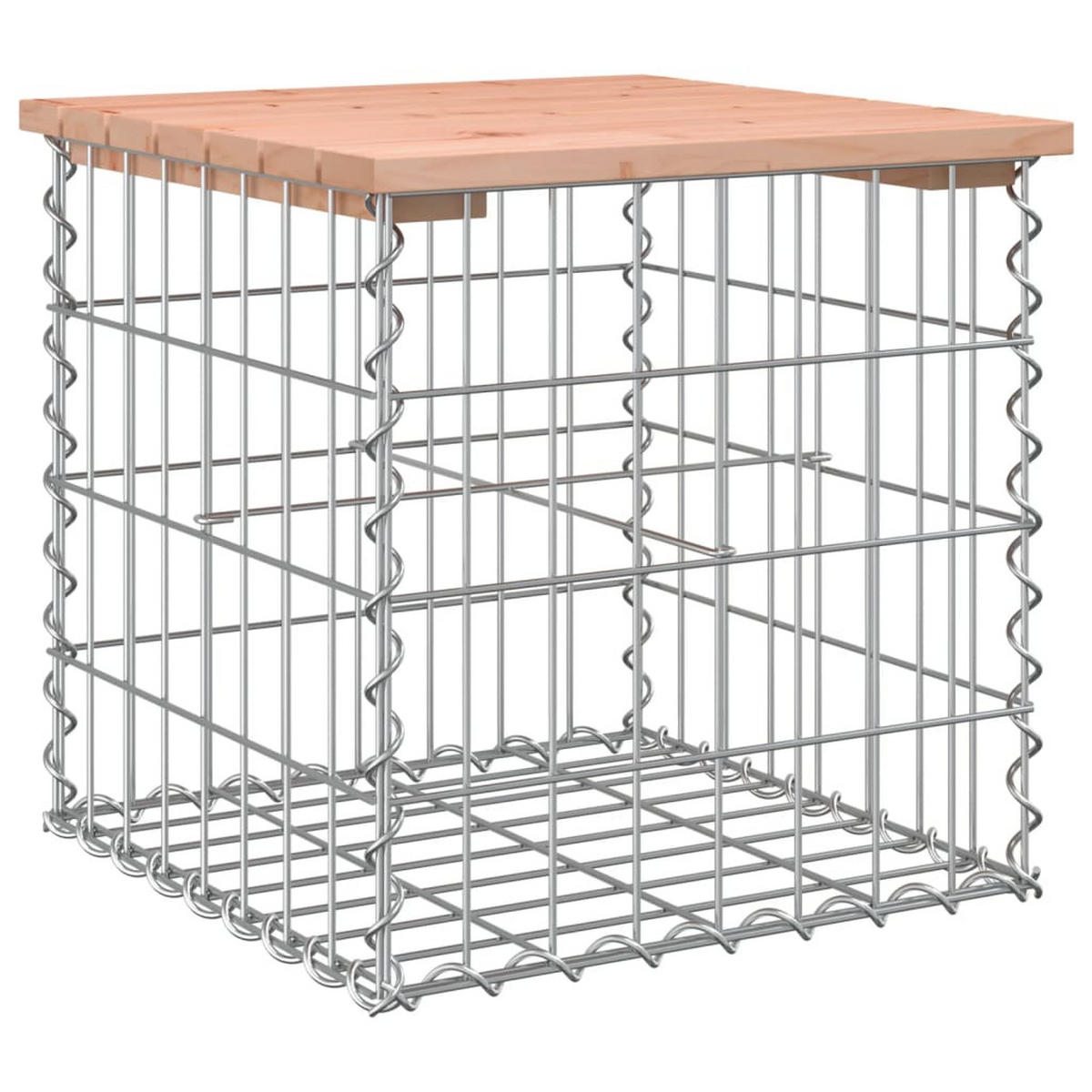 GARTENBANK aus Gabionen 43x44x42 cm Massivholz Douglasie - Braun, Holz (43/42/44cm) - furnicato