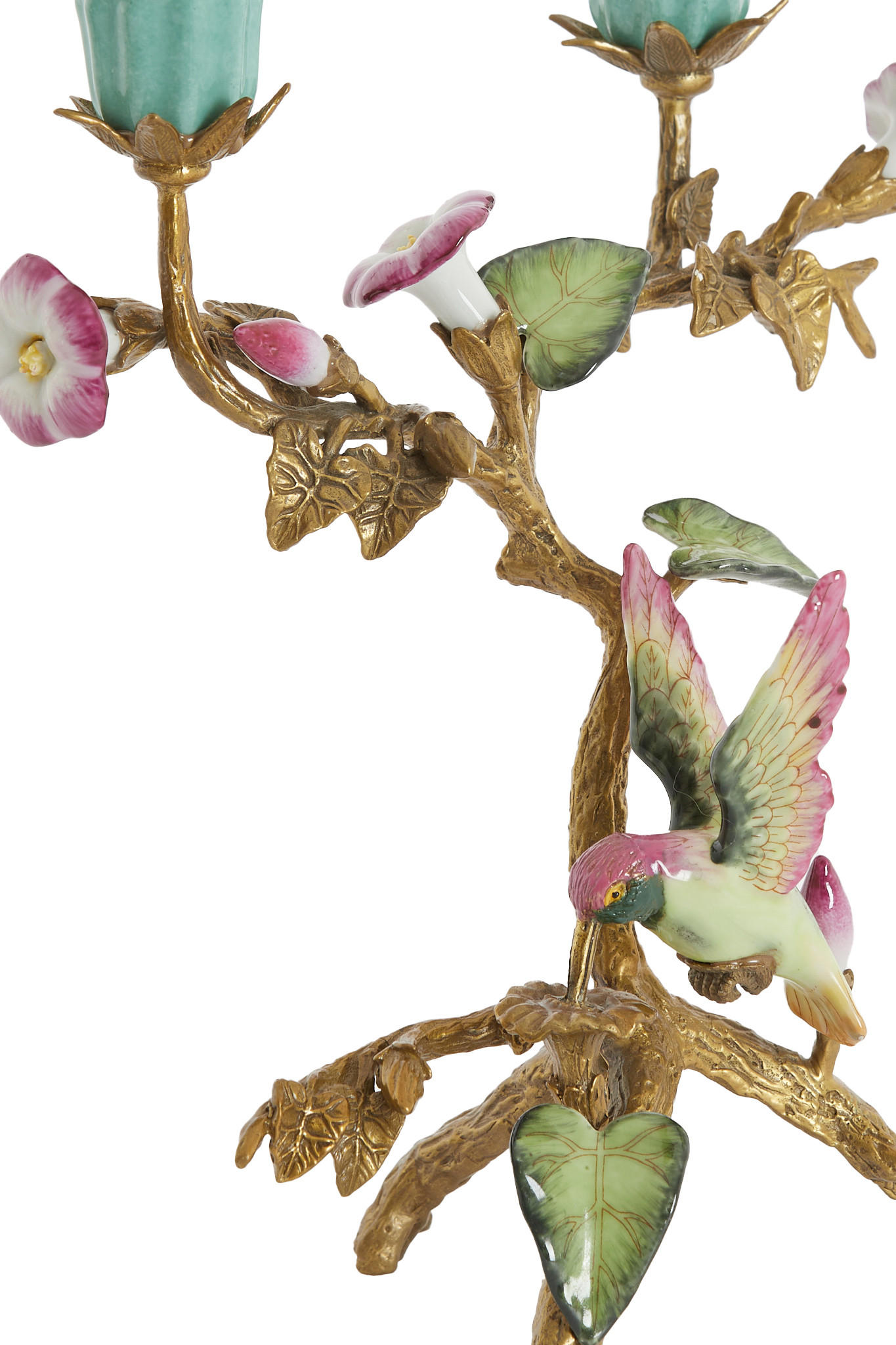 KERZENHALTER Hummingbird Grün 21.5/16/25.5 cm - Grün, Keramik (16/25.5/21.5cm) - Light & Living