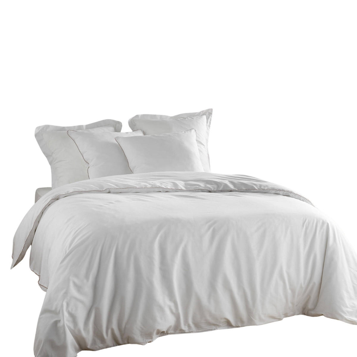 BETTWÄSCHE Noemie 240/220 cm - Weiß, Naturmaterialien (220/240cm) - Douceur d´intérieur