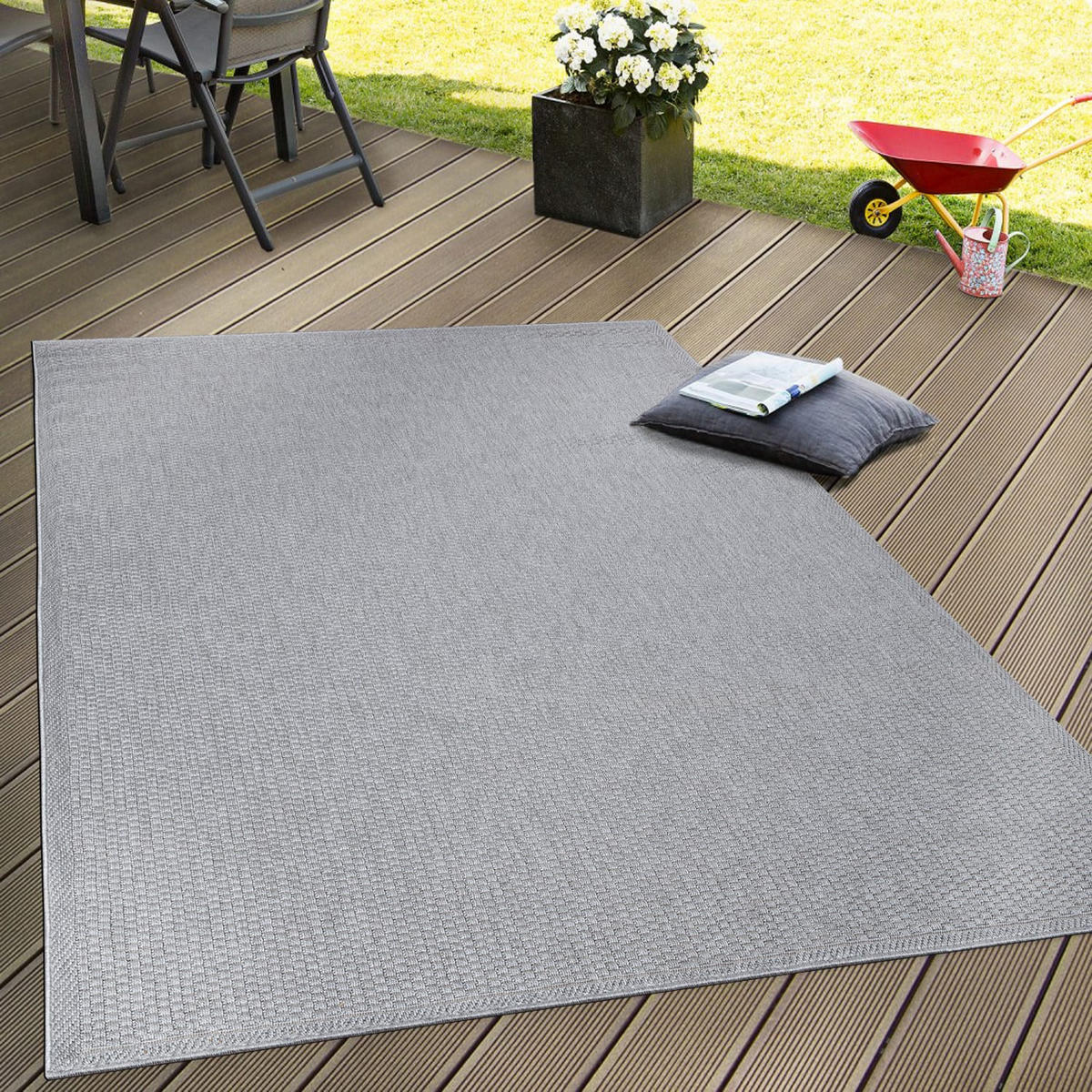 OUTDOORTEPPICH 140/200 cm Timber 125 - Grau, Kunststoff (140/200cm) - Paco Home