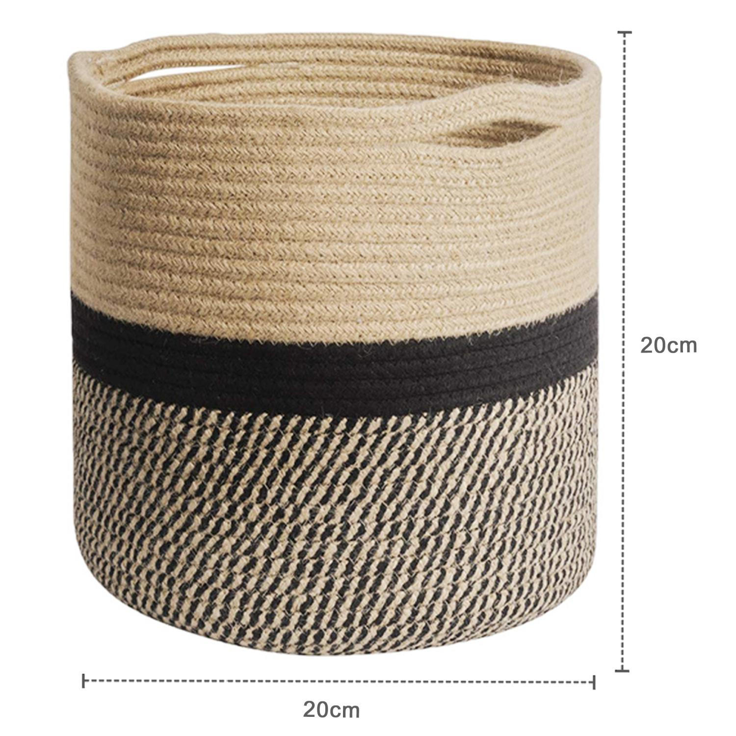 PFLANZKORB aus Baumwollseil 20 / 20 cm - Braun, Textil (20cm)