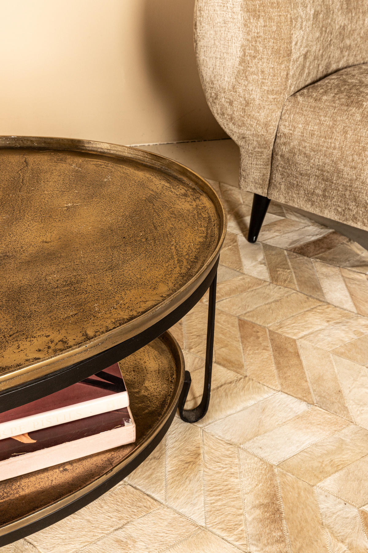 COUCHTISCH Kae Gold 96.5/58.5/44.5cm - Goldfarben, Metall (96.5/58.5/44.5cm) - PTMD Collection