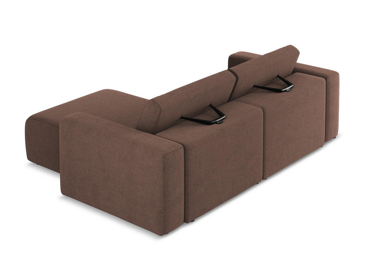 ECKSOFA Rechts Strukturstoff Stoff Pink - Pink/Hellrosa, Kunststoff/Textil (224/167cm) - Makamii