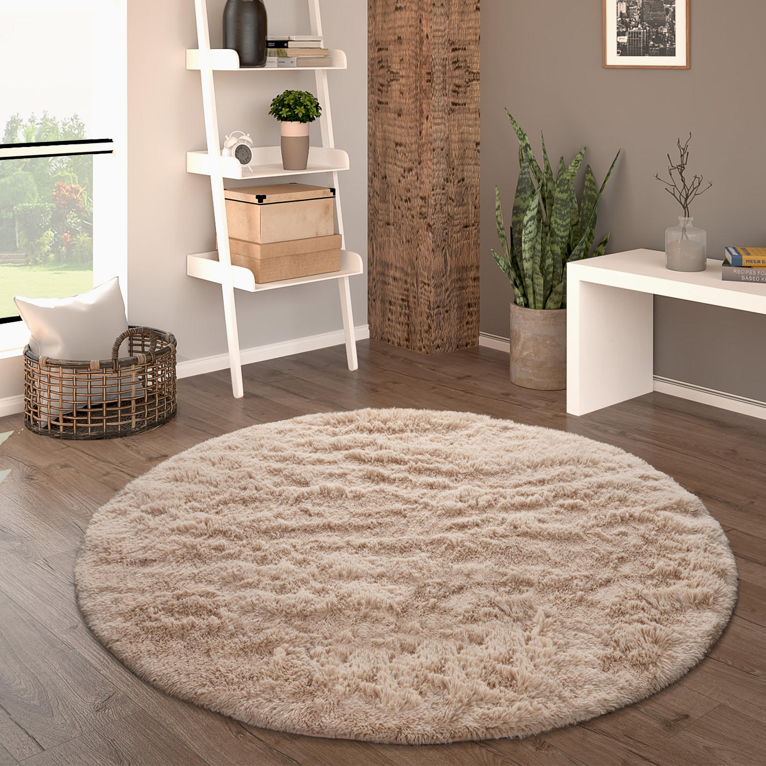 HOCHFLORTEPPICH 200/200 cm Silky 591 - Beige, Textil (200/200cm) - Paco Home
