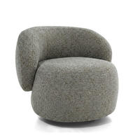 SESSEL Mao, Drehsessel mit runder Form, Hellgrau, Chenille-Stoff - Hellgrau, Textil (99/82/91cm) - Beautysofa