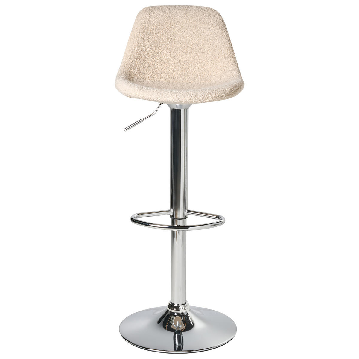 BARHOCKER 2er-Set Bouclé drehbar Hellbeige Kahla - Beige/Silberfarben, Textil (39/80/42cm) - Beliani