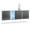 SIDEBOARD Cuba Türen in Grau Hochglanz - Grau, Holzwerkstoff (182/53/35cm) - Vladon
