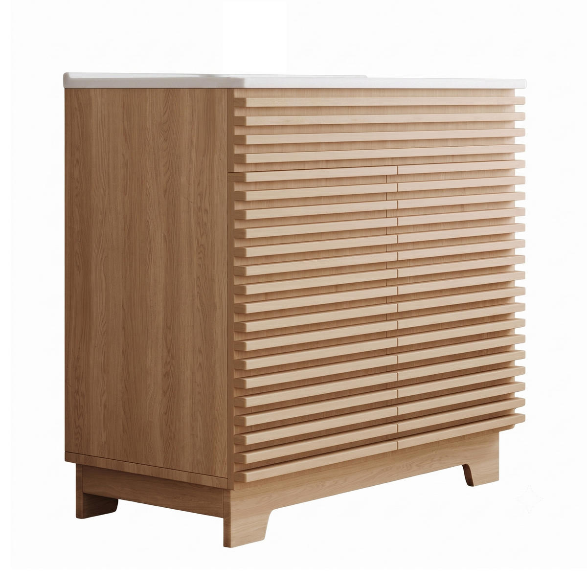 KOUPELNOVÁ SKŘÍŇKA S UMYVADLEM Přírodní 91 × 46 × 80 cm - přírodní, kompozitní dřevo (91/80/46cm) - Urban Meuble