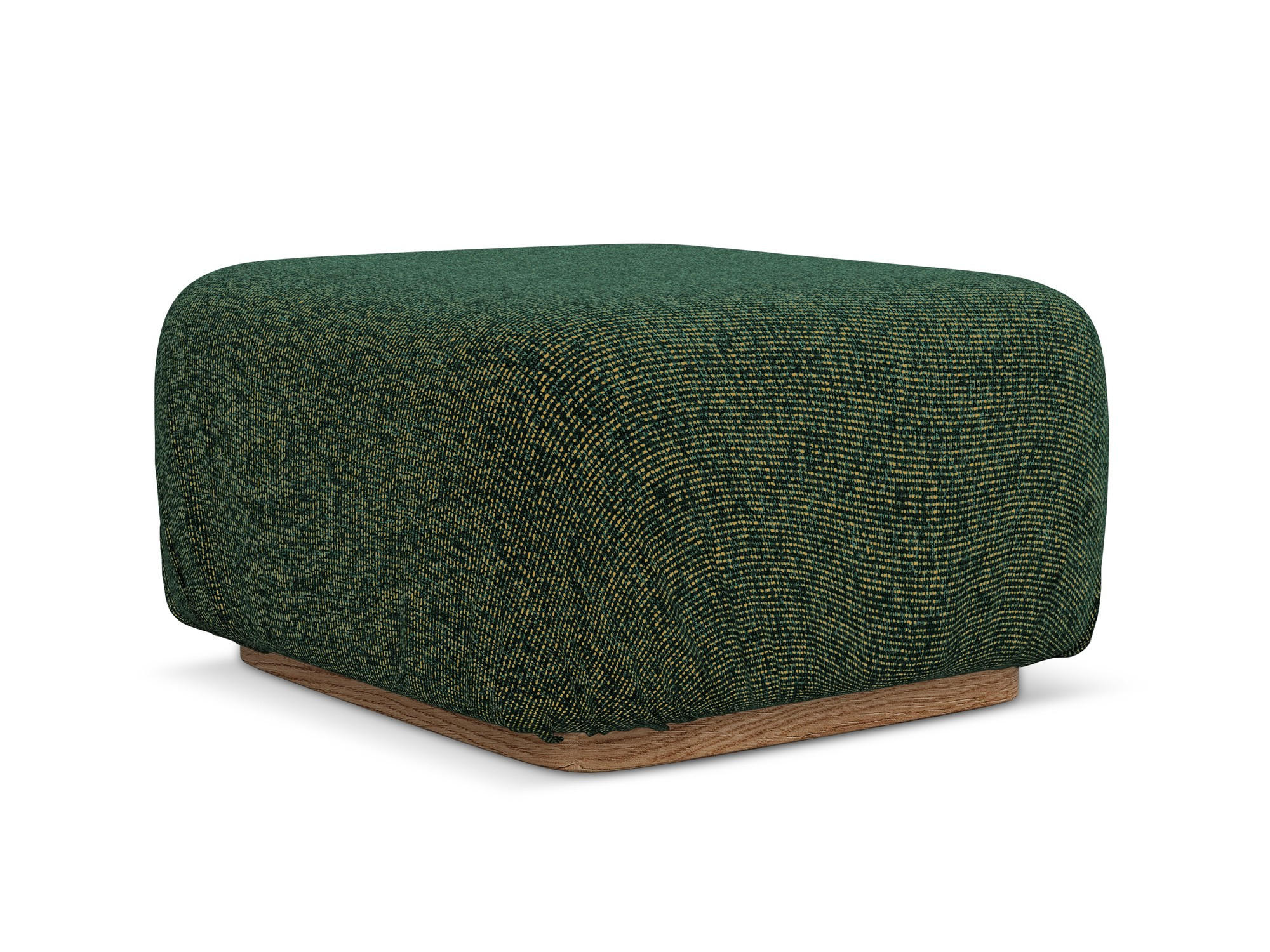 POUF Strukturstoff Stoff Grün - Braun/Grün, Holz/Textil (83/95/41cm) - Makamii