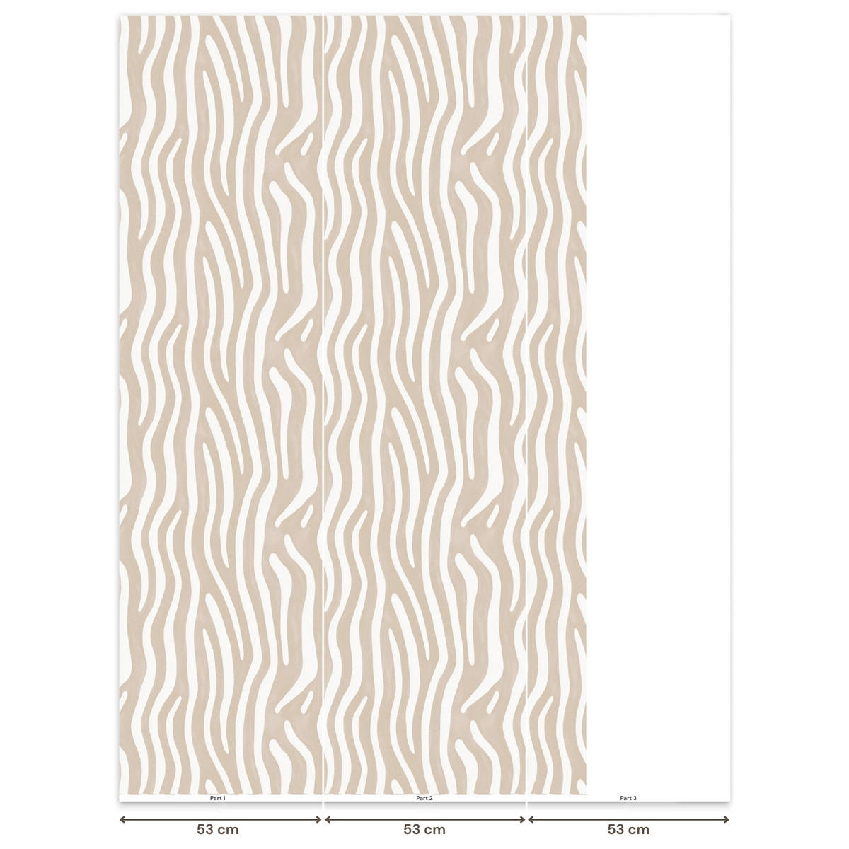 TAPETE - Abstrakt - Zebra - Beige - 120x200 cm - Beige, Papier (120/200cm) - OnlyWow