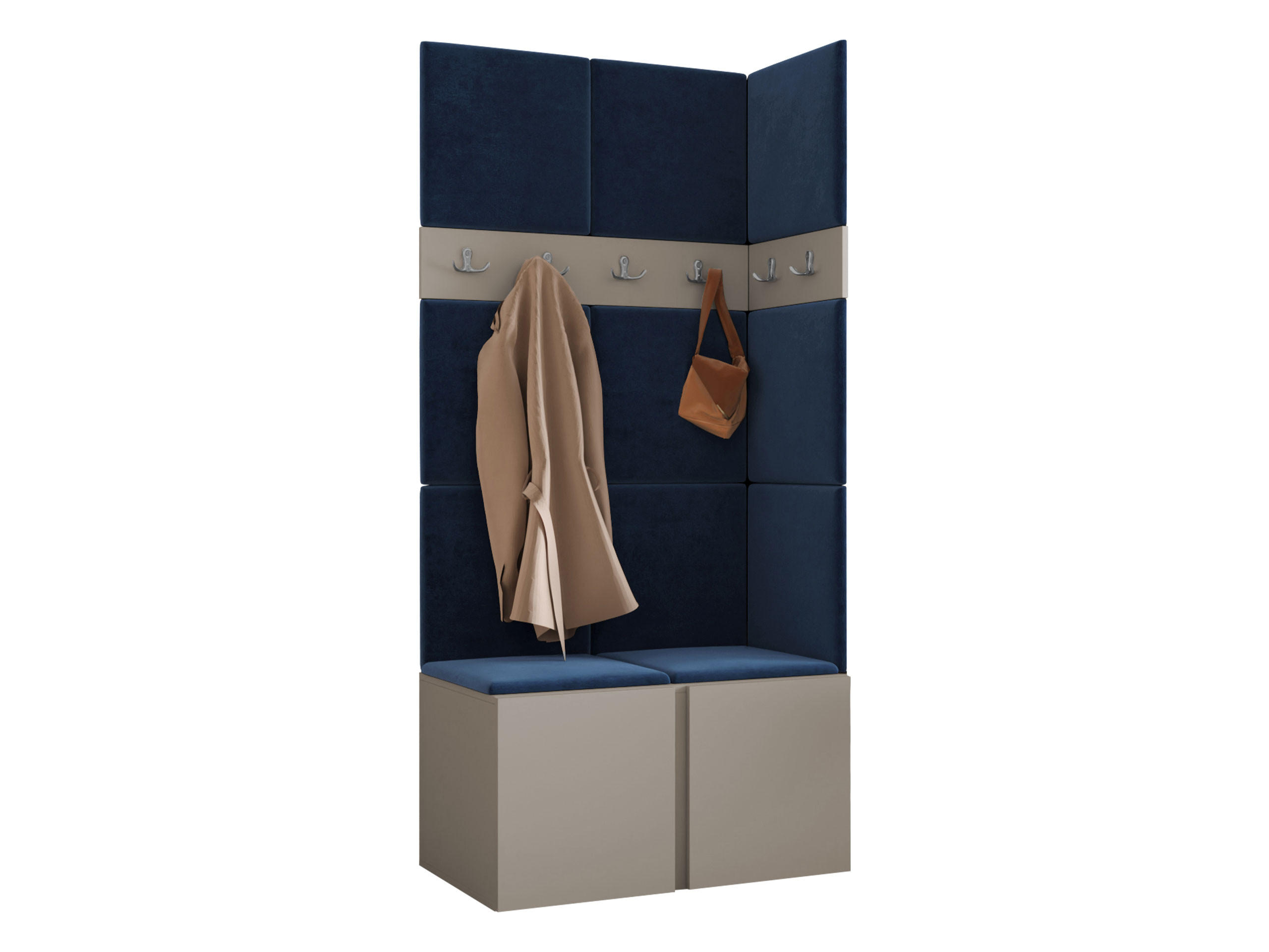 MOBILIER PENTRU HOL Orion I - albastru/cașmir, material plastic/compozit lemnos (84/186/46cm) - MIRJAN24