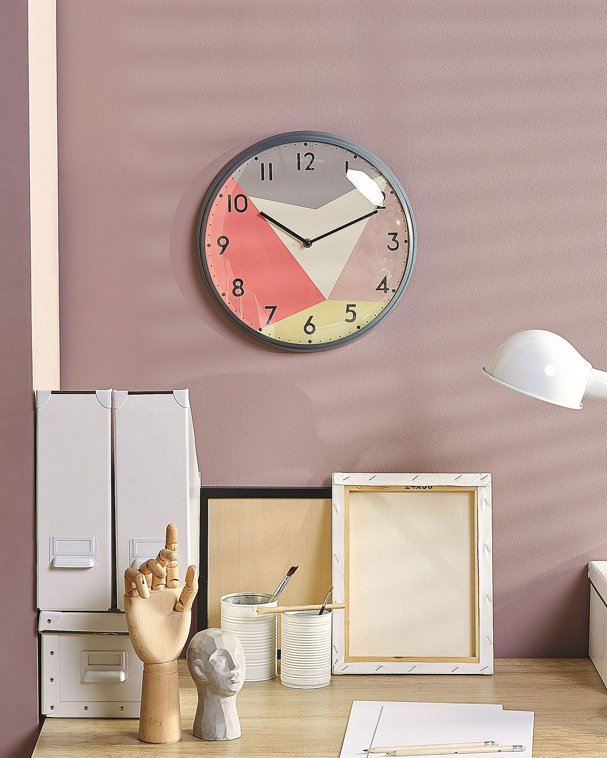 WANDUHR Glas bunt Davos - Multicolor, Glas (33/33/6cm) - Beliani