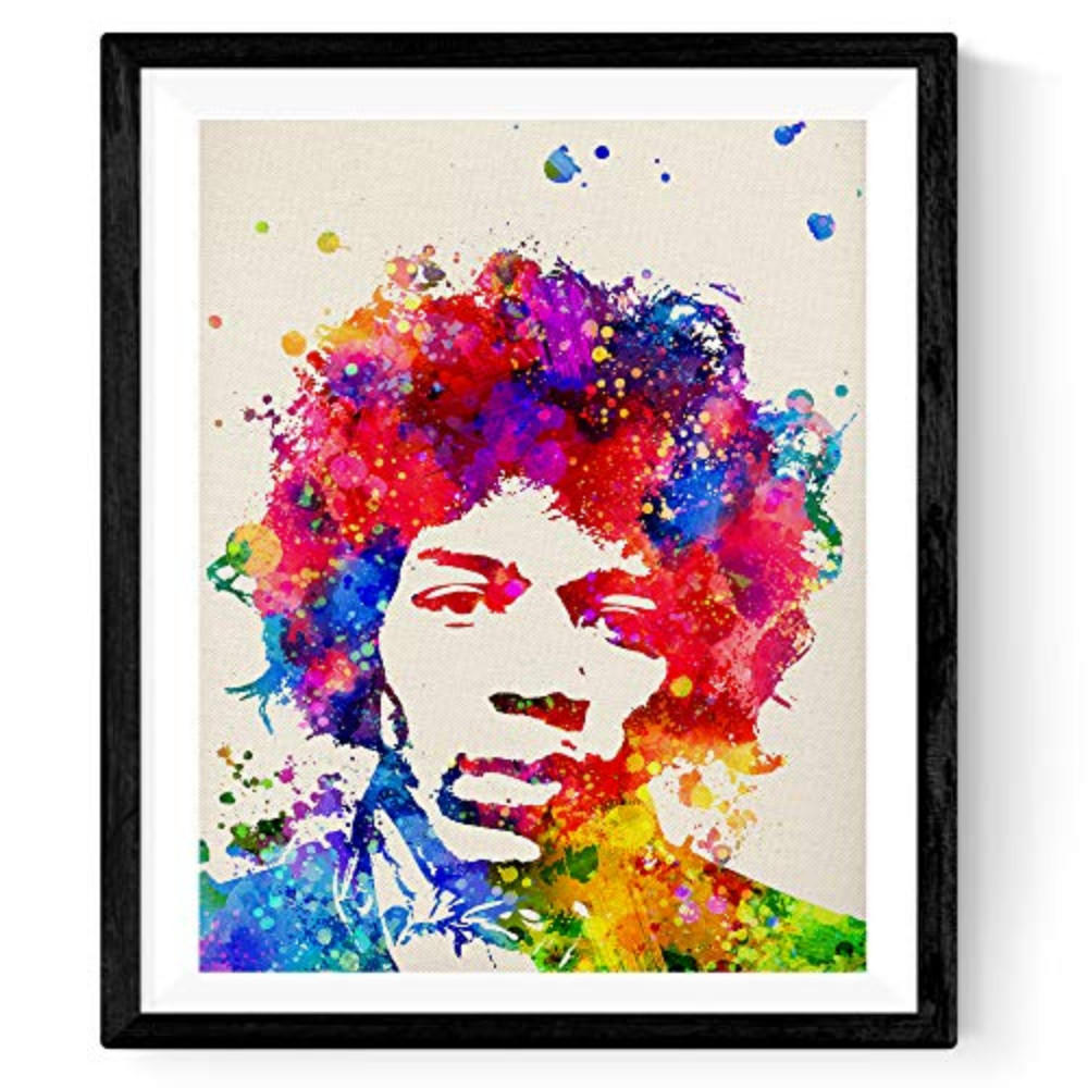 POSTER Jimi Hendrix Kunstdruck 30X40cm Schwarzer Rahmen - Schwarz, Papier (30/5/40cm) - Nacnic