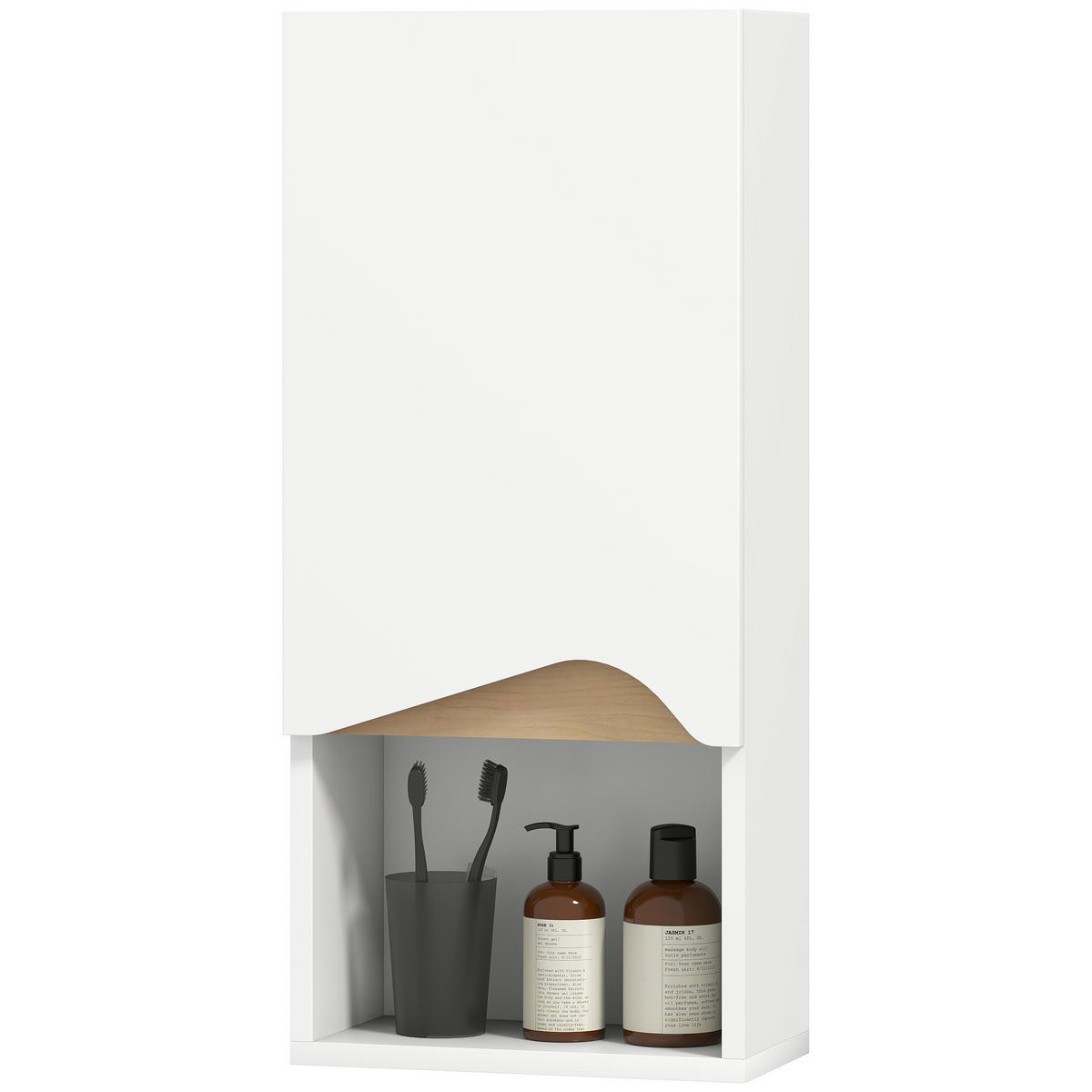 BADEZIMMERSCHRANK Weiß 30/17/67 cm - Weiß, Holzwerkstoff (30/67/17cm) - PANGIVO