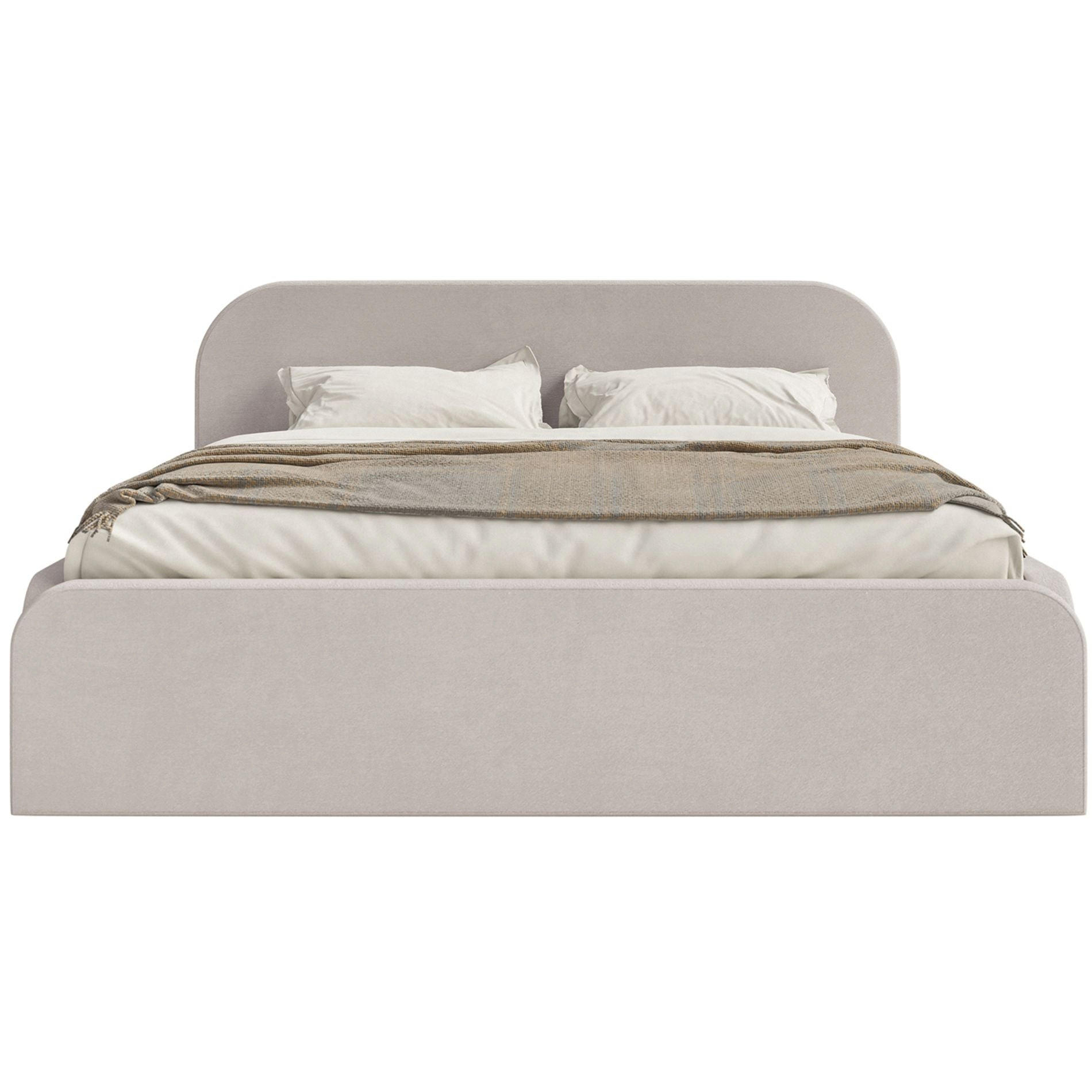 POLSTERBETT Umike Graubeige Samt 140x200 cm - Taupe, Textil (140/200cm) - Selsey