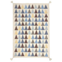 TEPPICH Kilim skandinavisches Design Wolle blau - Blau, Naturmaterialien (110/160cm) - AFK Living