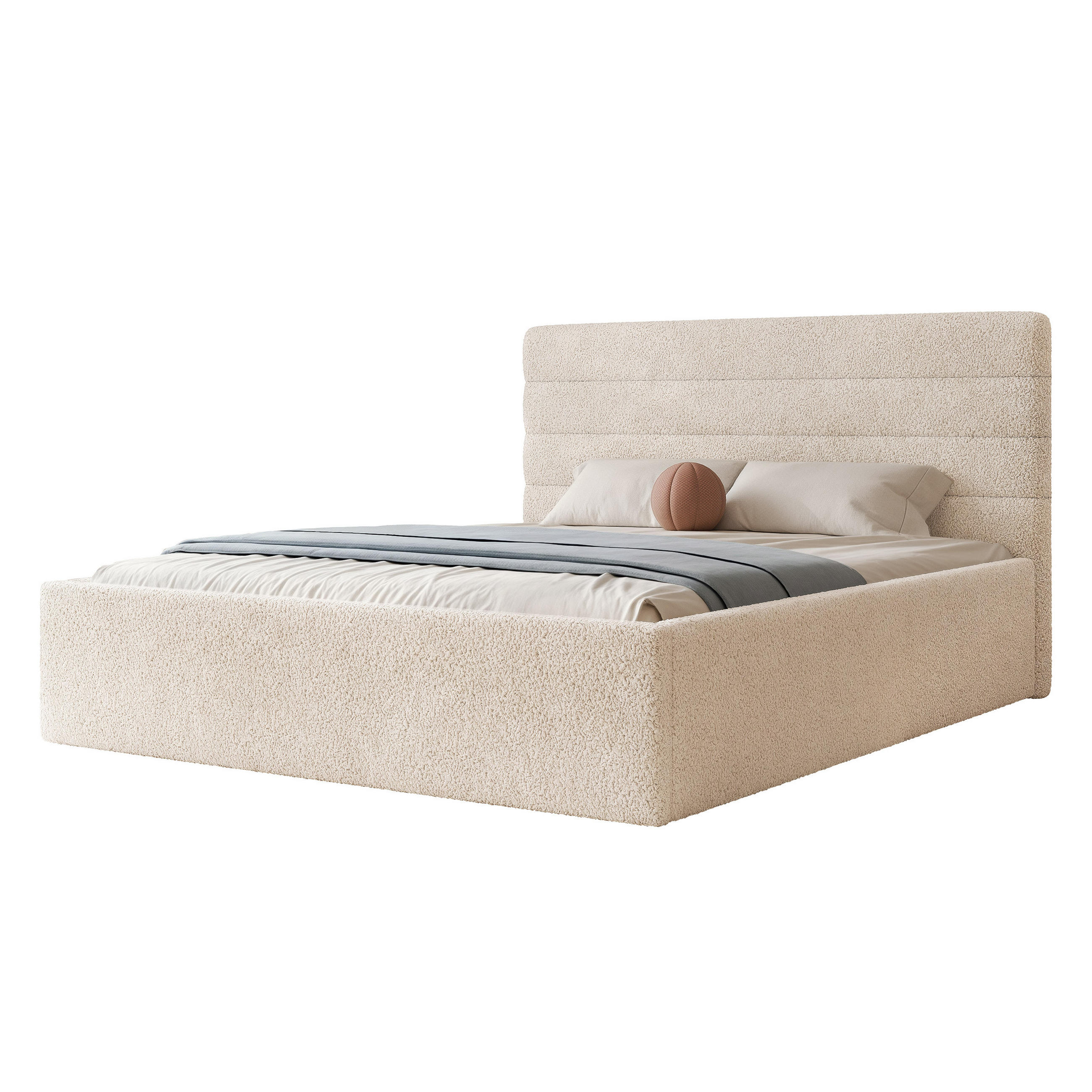 POLSTERBETT MIKO 160/200 cm Bettkasten, Hellbeige - Sandfarben, Holzwerkstoff/Textil (160/200cm) - Idohome