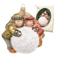 CHRISTBAUMSCHMUCK Viktorianisch Emma und Emilio Mehrfarbig 12cm (Glas / 1 Stk.) - Multicolor, Glas (12/11/6cm) - Krebs Glas Lauscha