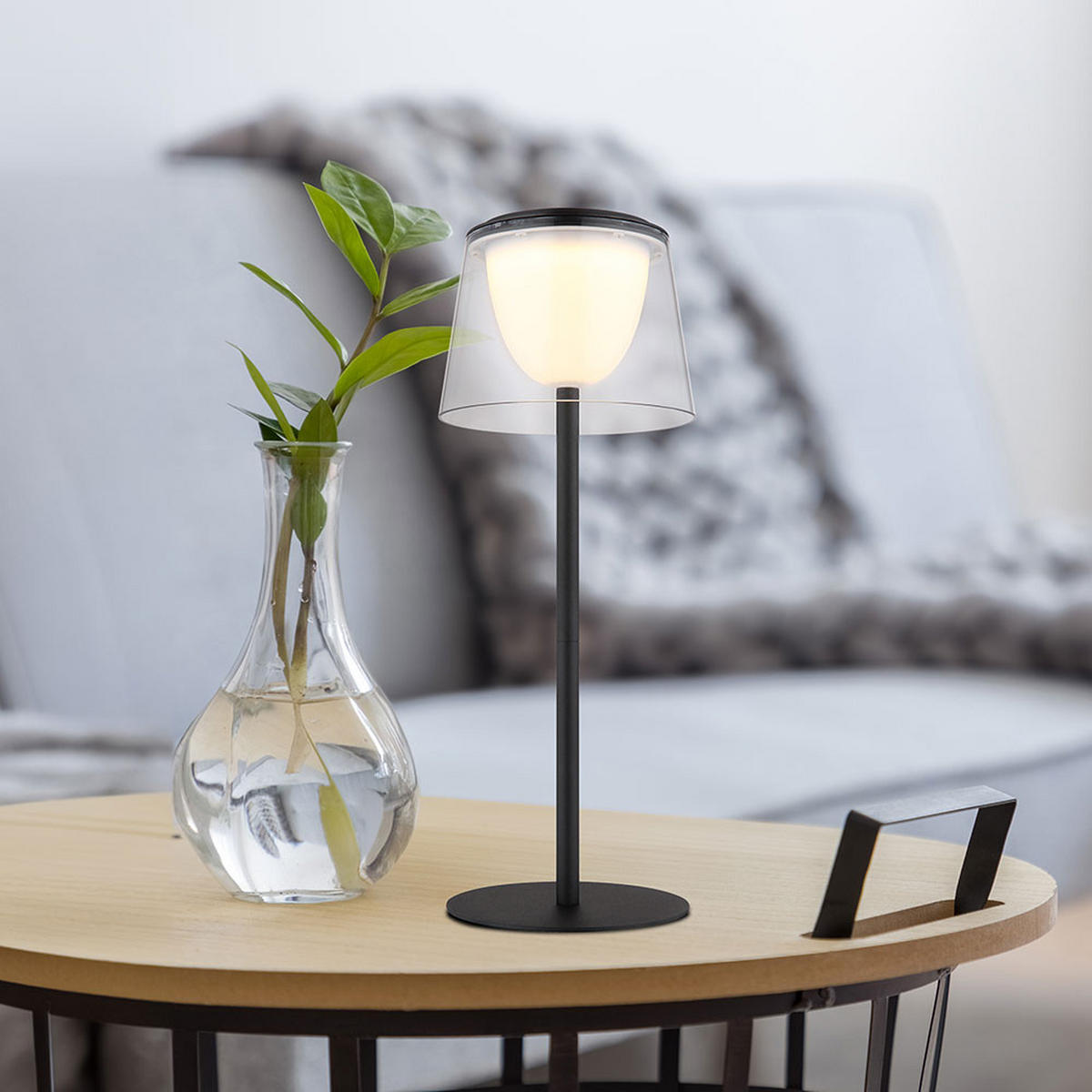 LED TISCHLEUCHTE Mariam Schwarz - Schwarz, Metall (13/13/34cm) - Globo Lighting