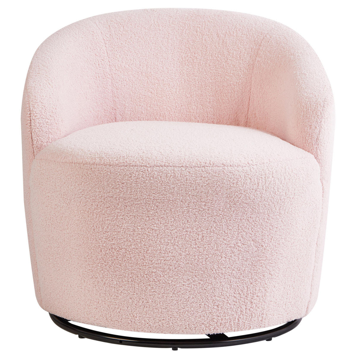DREHSESSEL Pastellrosa Davik - Pink/Schwarz, Textil (62/67/63cm) - Beliani