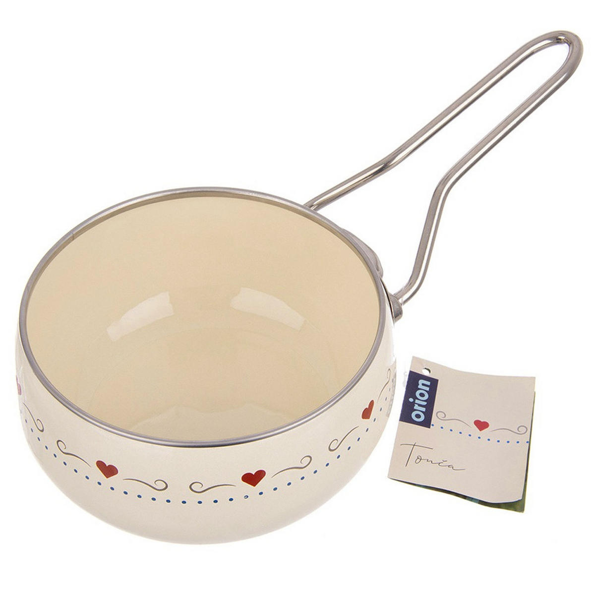 EMAILLIERTOPF Tonca mit Herzmotiv creme - Creme, Metall (15cm) - Orion 