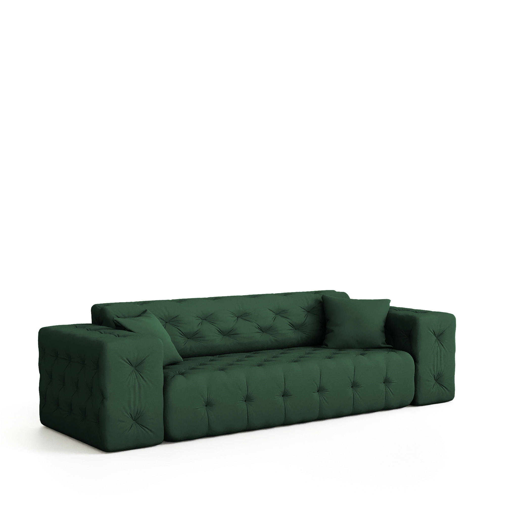 SOFA 3-sitzer Chantal - Grün, Holzwerkstoff/Textil (251/78/96cm) - Fun Möbel